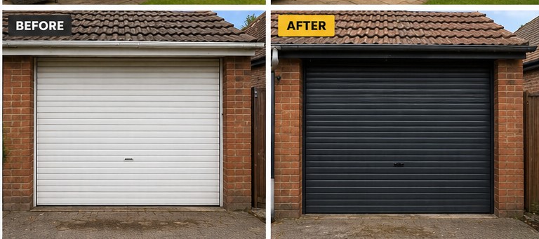uPVC spraying before and after project in London and Surrey